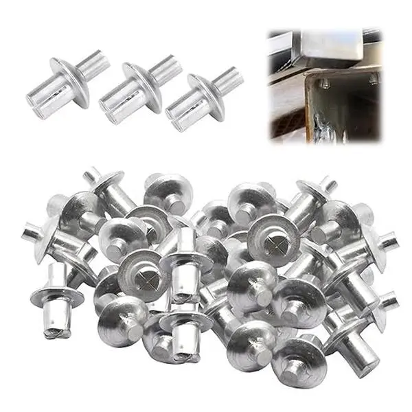 Aluminum Core Rivets with Round Head(50/100/200 Pcs)2024New Drive Rivets,Knock Type Expansion Aluminum Rivets,Half Round Head Aluminum Core Rivets