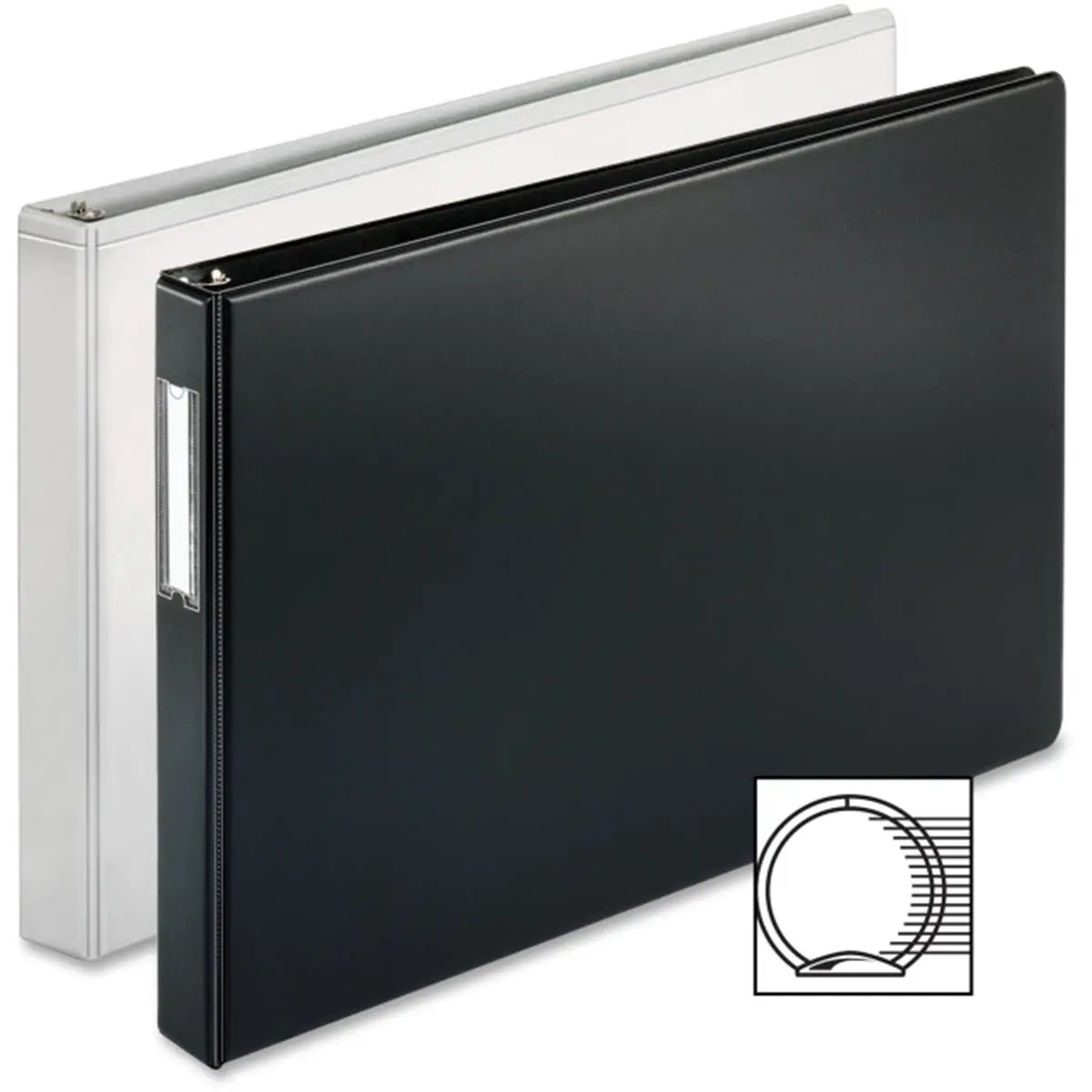 212 MAIN Tabloid-Size White Reference Binder, Back-Mounting Round Rings, Office Document Storage for Computers & Office Equipment Stationery Supplies