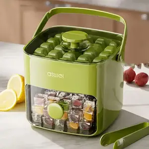 48-cube Ice Maker, Double Layer Ice Cube Maker with Lid, Ice Tray for Freezer, Ice Cube Mold, Kitchen Accessories, Household Kitchen Gadgets, Utensils