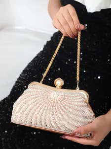Elegant Rhinestone Clutch Bag for Women, Compact Evening Handbag, Fashionable Wedding & Party Accessory, Stylish Design, Dazzling Crystals