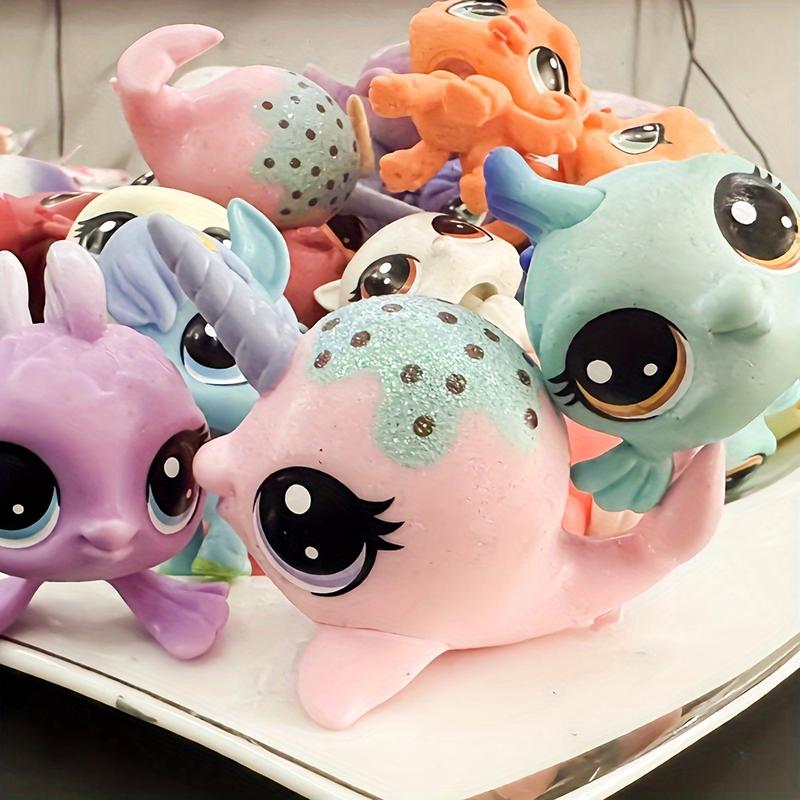 3-Pack LPS DOGS Random Mix 1.97inch Cartoon Animal Figurines, Colorful Plastic Collectible Toys, Cat Dog Rabbit Handicrafts, Novelty Figures for Display