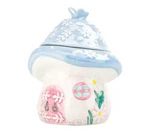 10 Strawberry Street Indigo Mushroom Cottage Canister 10 Strawberry Street Indigo Mushroom Cottage Canister