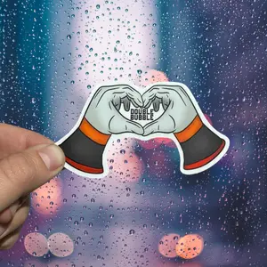 Love Double Bubble Sticker | Lineman | Blue Collar | Sticker for Laptop, Car, Hard Hat, Toolbox.