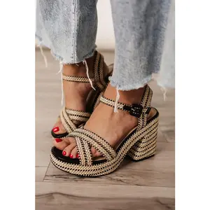 Yara Woven Heels - Natural/Black Shoes, Based on the Provided Information