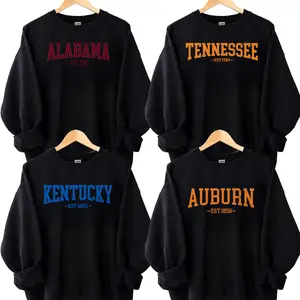 Distressed Varsity State Sweatshirt Vintage Athletic Style Unisex Fleece Crewneck Cozy Casual Outfit for Students Campus Style, Gift for Friends & Family on Back to School & Holidays