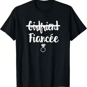 100% Cotton I Said Yes Girlfriend To Fiancee Engagement Gift Engaged Fun T-ShirtFashion Printing Tshirt