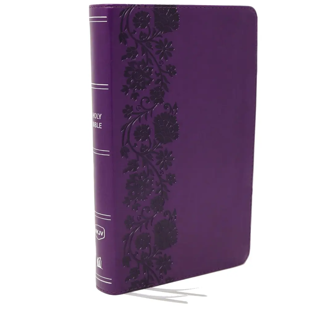 NKJV End-of-Verse Reference Bible - Personal Size, Large Print, Leathersoft, Purple, Red Letter, Comfort Print