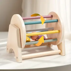 Wooden Rolling Drum Toy Set - Educational Music Table Drum for Cognitive Development, Hand-Eye Coordination Training, Logical Thinking, Ideal Birthday Gift