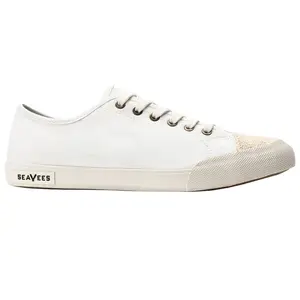 SeaVees Womens Army Issue Perforated Lace Up Sneakers Shoes Casual - White