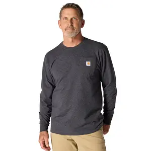 Loose Fit Heavyweight L/S Pocket Tee Carbon Heather