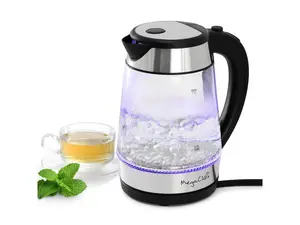 MegaChef 1.7 Liter Glass and Stainless Steel Electric Tea Kettle in Silver MegaChef 1.7 Liter Glass and Stainless Steel Electric Tea Kettle in Silver