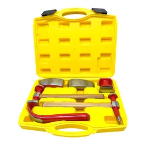 LAUCO 6 Pieces Auto Body Wood Hammer Repair Tool Dolly Kit, Steel Hammer Heads and Dollies on Wood Handles, Performance Tool Heavy Duty Fender Set for Car, ﻿Multifunctional Hammer Kit