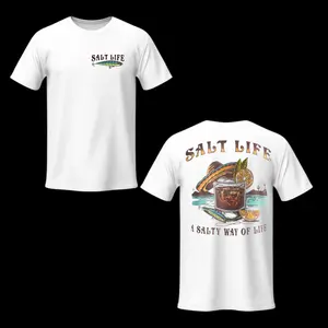Salt Life Beach Drink T-Shirt– Coastal Summer Cocktail Graphic Shirt, Salty Lifestyle Shirt, Men’s Tops
