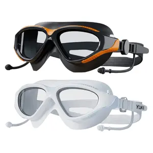 1/2 Pack YUKE Swim Goggles with Attached Ear Plugs - Anti-Fog, No Leak, UV Protection Swimming Goggles for Adults Men & Women