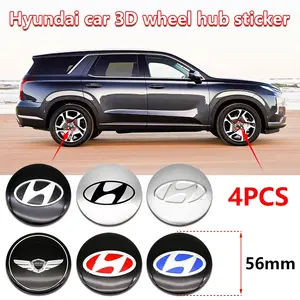 4pcs 60mm For Hyundai Sonata Verna Solaris Veracruz ix35 iX45 Wheel Center Caps Badge Car Logo Hub Rim Cover Auto Accessory