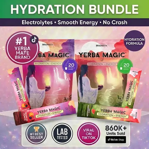 Yerba Magic Energy + Hydration Bundle (40 Stick Packs) – Tropical Punch & Juicy Watermelon | Yerba Mate, Coconut Water, Sea Moss