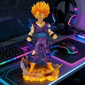 1PC Dragon Ball Z Super Saiyan 2 Gohan Figure Figure, Battle Damaged Version with Lightning Effects Perfect for Desktop Decor & Collection Classic Anime Scene Collectible Model Statue