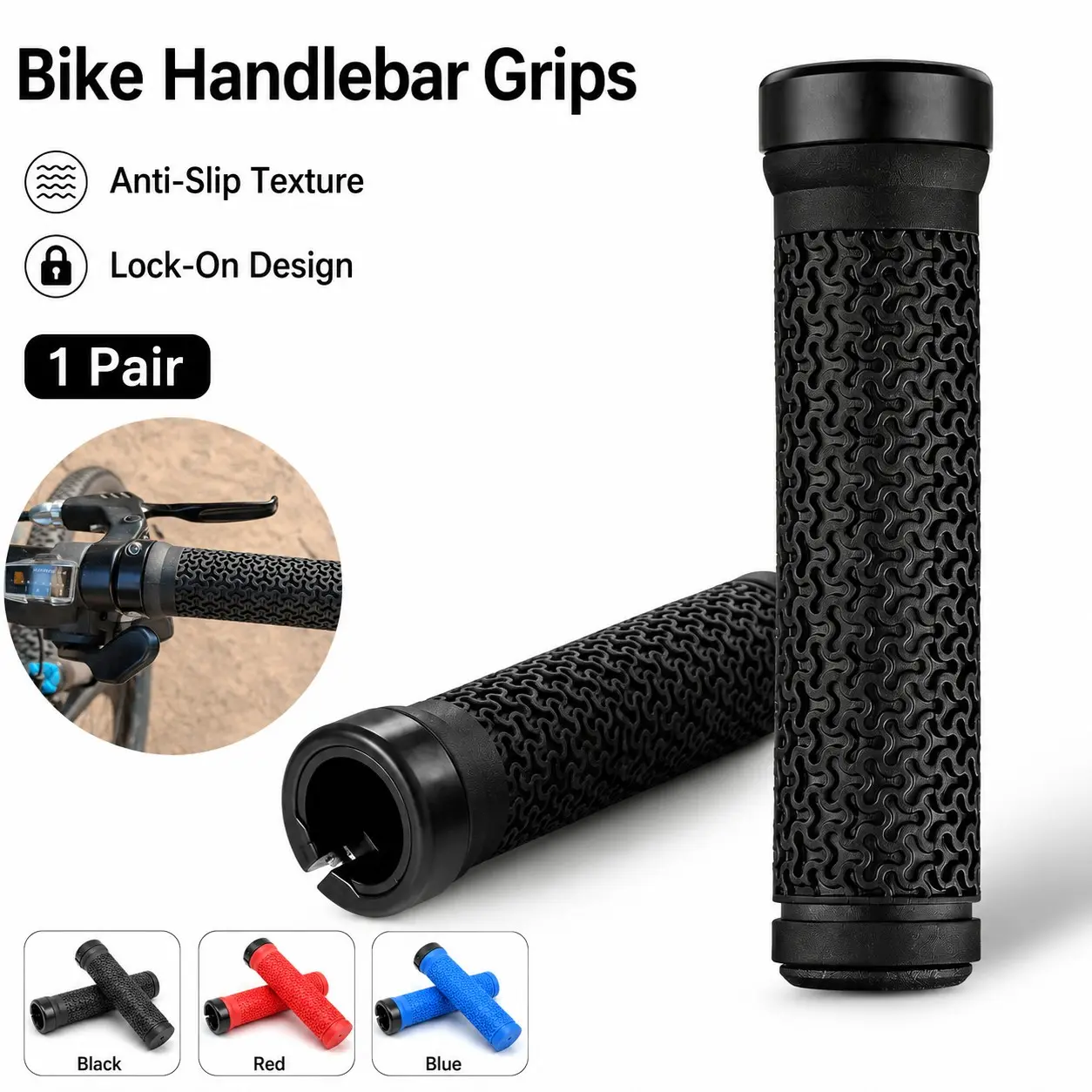 Enhance Your Ride! Soft Anti-Slip Durable Rubber Material Handlebar Grips, Ergonomic Design, Control, Versatile Fit, Compatibility for Bmx, Mountain Bike, Beach Bike, Skateboard, Foldable Bikes
