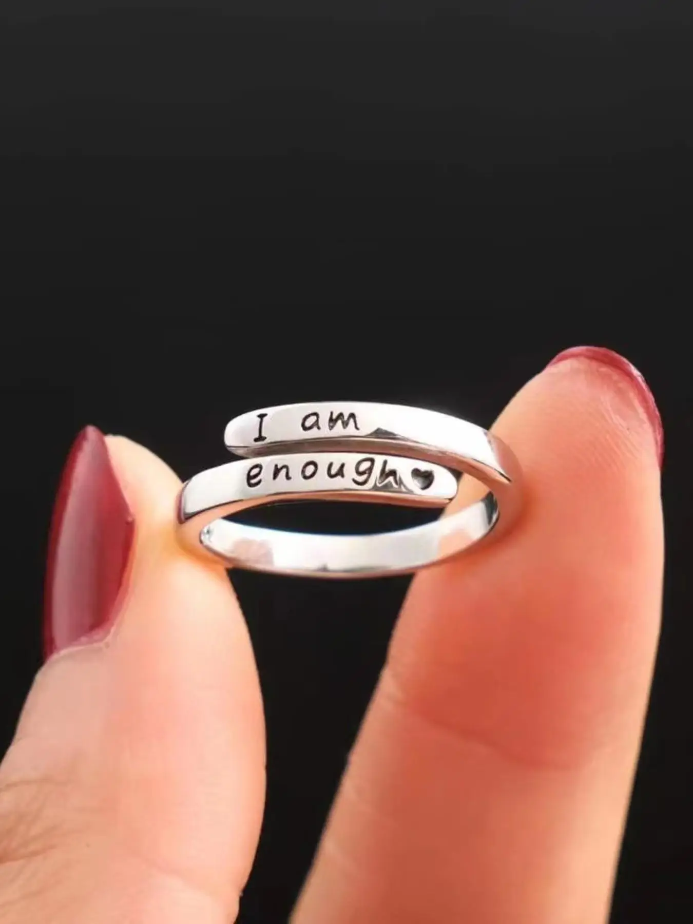 Simple Letter Engraved Cuff Ring, Adjustable Ring for Women & Men, Fashion Accessories for Daily Wear, Trendy All-match & Exquisite Jewelry for Birthd