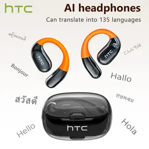 HTC NE36  intelligence AI audifonos bluetooth 134 languages worldwide translatorearbuds 5.4 Wireless Earphones bone conduction headphones | Suitable for Office, Sports, Study and Audio Calls | Built-in Microphone | Earphones