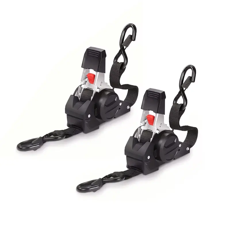 Retractable Ratchet Straps 1IN X10FT, Ratchet Straps 1500 lbs Heavy Duty, Automatic Self Retracting Tie Down Straps for Trucks, Trailers, Motorcycles