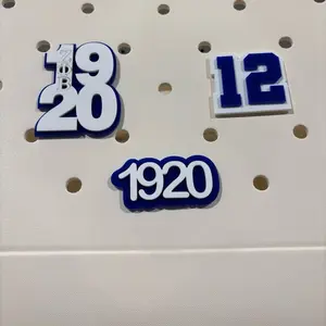 Zeta Phi Beta Bogg Bag Inspired Charms with 1920 Number Design and Blue Accents