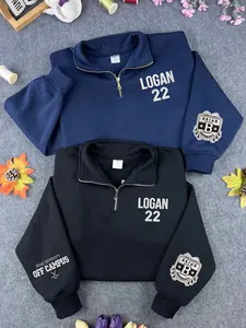 Off Campus Inspired Custom Name quarter zip, Briar University Hockey quarter zip, Personalized Number Crewneck, College Romance Fan Gift