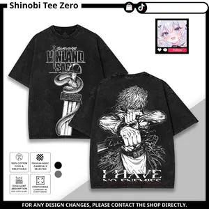 Vinland Saga Thorfinn I Have No Enemies Washed Vintage Anime Graphic Tee Shirt, Acid Wash Black Manga Streetwear T-Shirt, Viking Aesthetic Oversized Tee Hoodie Sweatshirt Tank Top Unisex for Men Women Fans