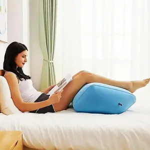 Blue Leg Pillow for High Legs, Comfortable Sofa Cushion, Travel Pillow, Yoga Support, Inflatable, Compressible, Waterproof, Soft