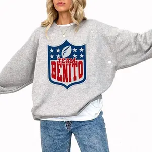 Team Benito Sweatshirt, Retro Football Shield, Here for the Benito Bowl Unisex Shirt, Latin Music Fan Apparel, S.Bowl 2026, Trendy Game Day Streetwear