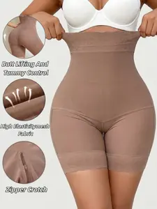 1 Count Colombianas Women's Slimming Butt Lifter High Waist Seamless Smooth Shaperwear Shorts, Fajas, Butt Lifting And Tummy Control Shaperwear Panty, Shapewear Bottoms, Comfortable Briefs, Suitable For Training Or Sports
