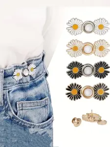 4 Sets Pant Waist Tightener, Detachable Jean Buttons for Loose Jeans, No Sew No Tools Button Pins, Adjustable Jean Buttons Pins