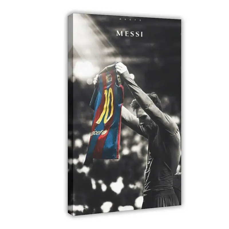 Lionel Messi Football Poster,Sports Poster, HD Wall Art Canvas Painting For Home Decor, No Frame
