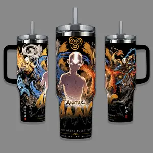 Avatar Aang The Last Airbender 40oz Insulated Tumbler with Handle & Straw - Anime Travel Mug
