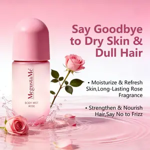 MegustaMe Ladies' 4D Rose Body Spray - Long-Lasting Floral Fragrance, Paraben-Free, Non-Sticky, Travel Size, Skin-Friendly, Romantic Feminine Scent