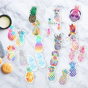 Stickers Pack 20 Pcs Colorful Skateboard Vinyl Aesthetic Pineapple Bike Car Luggage Waterproof Bumper Laptop Water Guitar Colorful Bottle