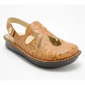 Alegria Leather Adjustable Backstrap Clogs - Linda