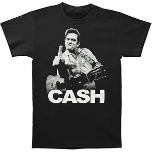 Johnny Cash Rock & Roll Graphic Tshirt, Funny Johnny Cash The Bird Tee T-shirt, Music Lover, Fan Gifts, Fullsizes Menswear Top Underwear Streetwear