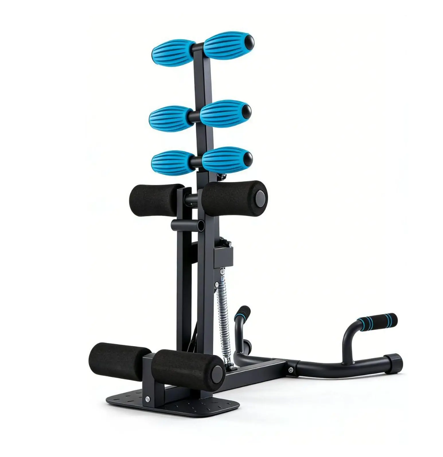 Deep Squat Machine for Home Gym, Adjustable Squat & Push Up Equipment, Glute & Leg Trainer, 300lbs Capacity, Red/Blue, Easy Assembly