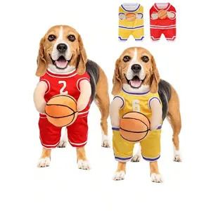 Dog Basketball Costume With Ball Basketball Costume For Dogs, Dog Basketball Player Costume Basketball Dog Halloween Costume