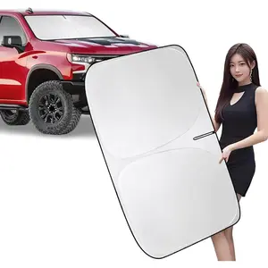 Car Windshield Sun Shade for Blocks UV Rays Sun Visor Protector, Front Window Sunshade Visor Compatible with Chevy Silverado 1500 2500 3500 Interior Accessories
