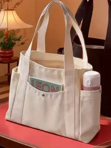 Women's Solid Color Large Capacity Tote Bag, Fashion Daily Shoulder Backpack, Casual Trendy Versatile High-Quality Commuter Bag, Office Shoulder Bag