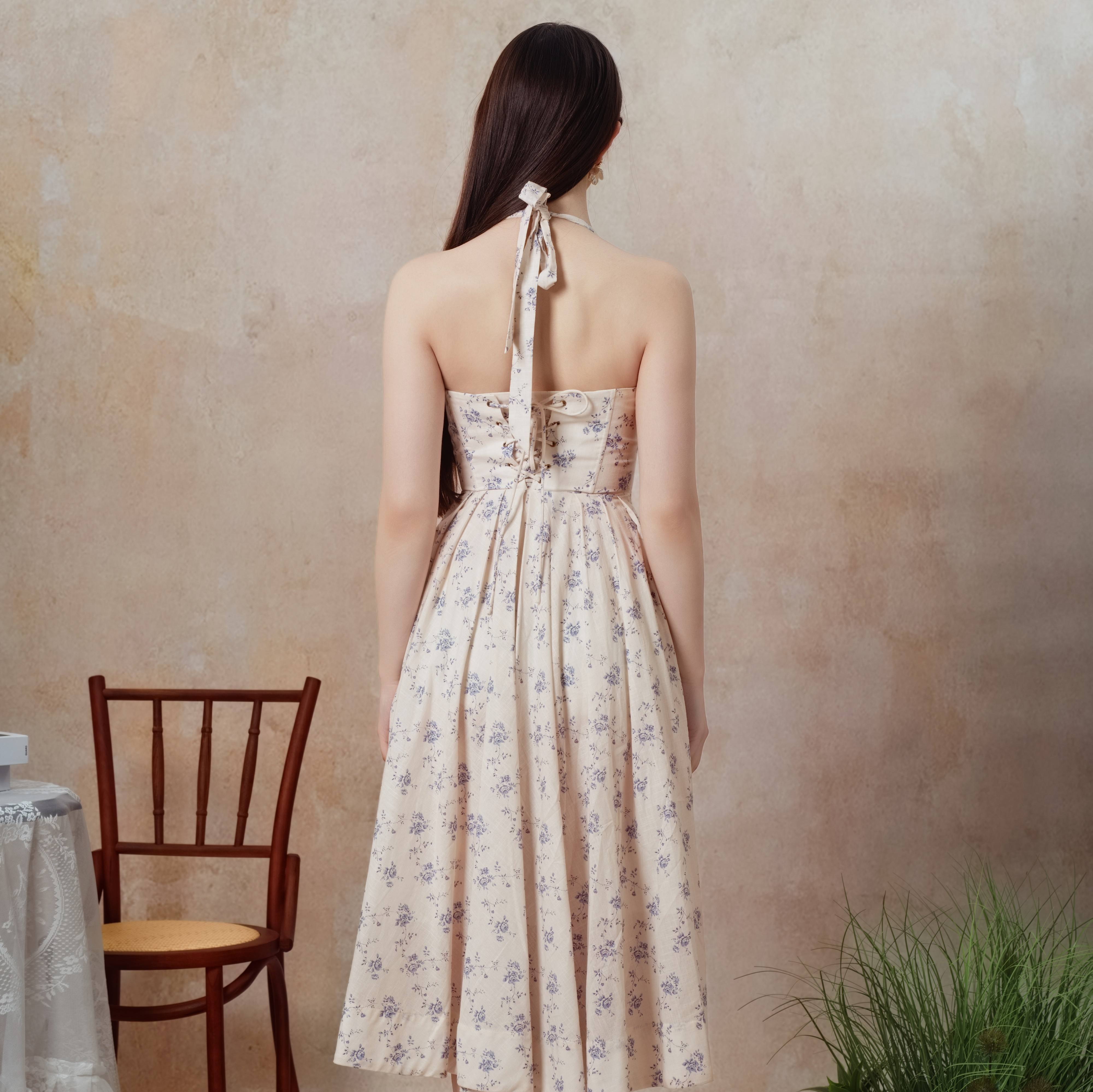 The Cobalt Dream Corset Dress-LuminaVenus  Elegant Dresses Women Beach Outfits Outfit Classy  Slim Fit Women Rehearsal Dinner Dress Bohemian White Lace Vestidos Para Fiesta  Formal Piece birthday outfit Pleated Skirt