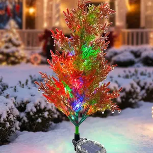 Solar Pine Tree Garden Landscape Light, Christmas Decoration, Outdoor Waterproof Buried Courtyard/patio Decorative Lamp, Festive Atmosphere
