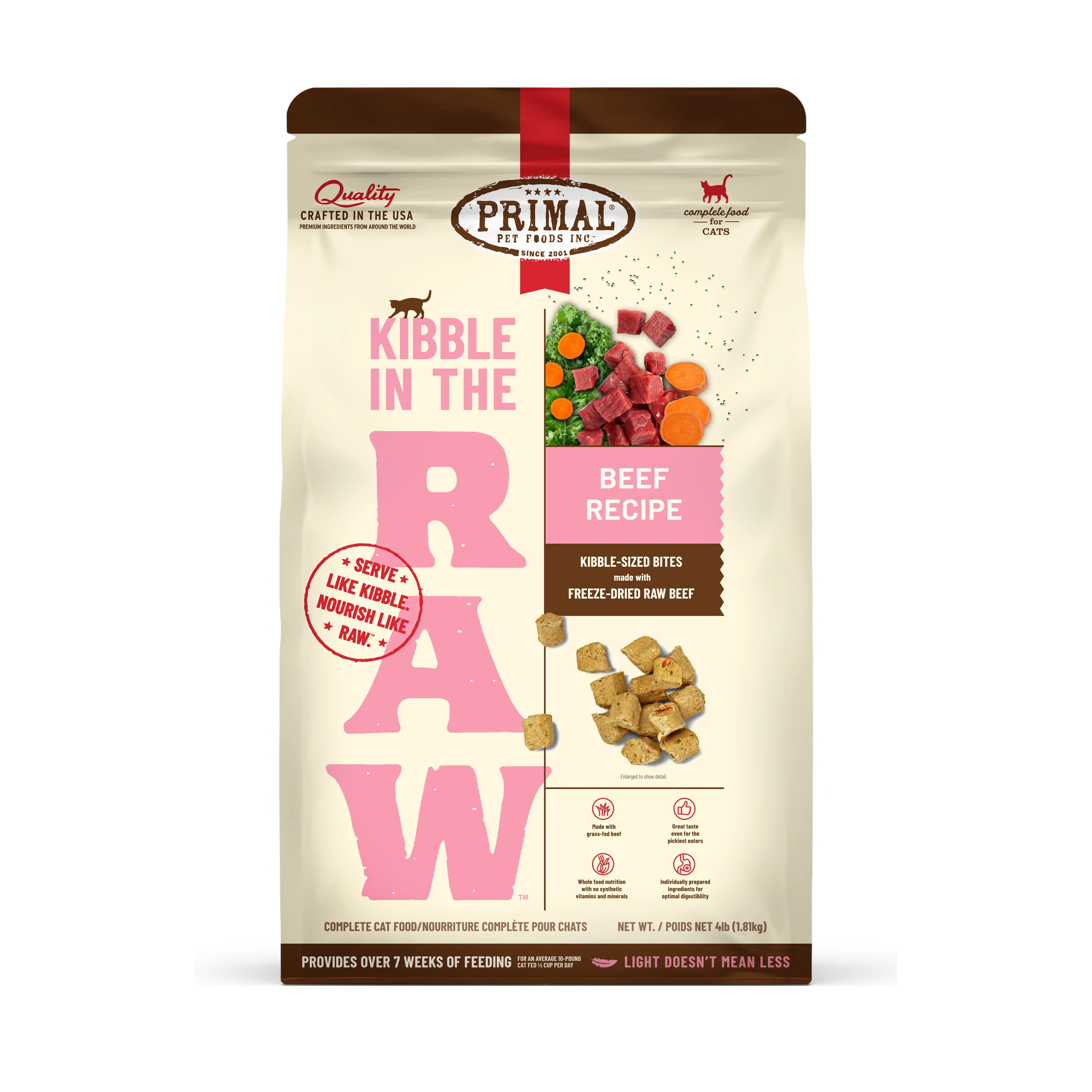 Kibble in the Raw Cat Food - Beef Recipe