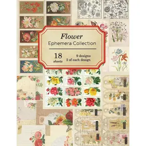 Flower Ephemera Collection: 18 sheets - over 200 vintage Ephemera pieces for DIY cards,journals and other paper crafts (Vintage Ephemera Collection) Paperback – September 26, 2019