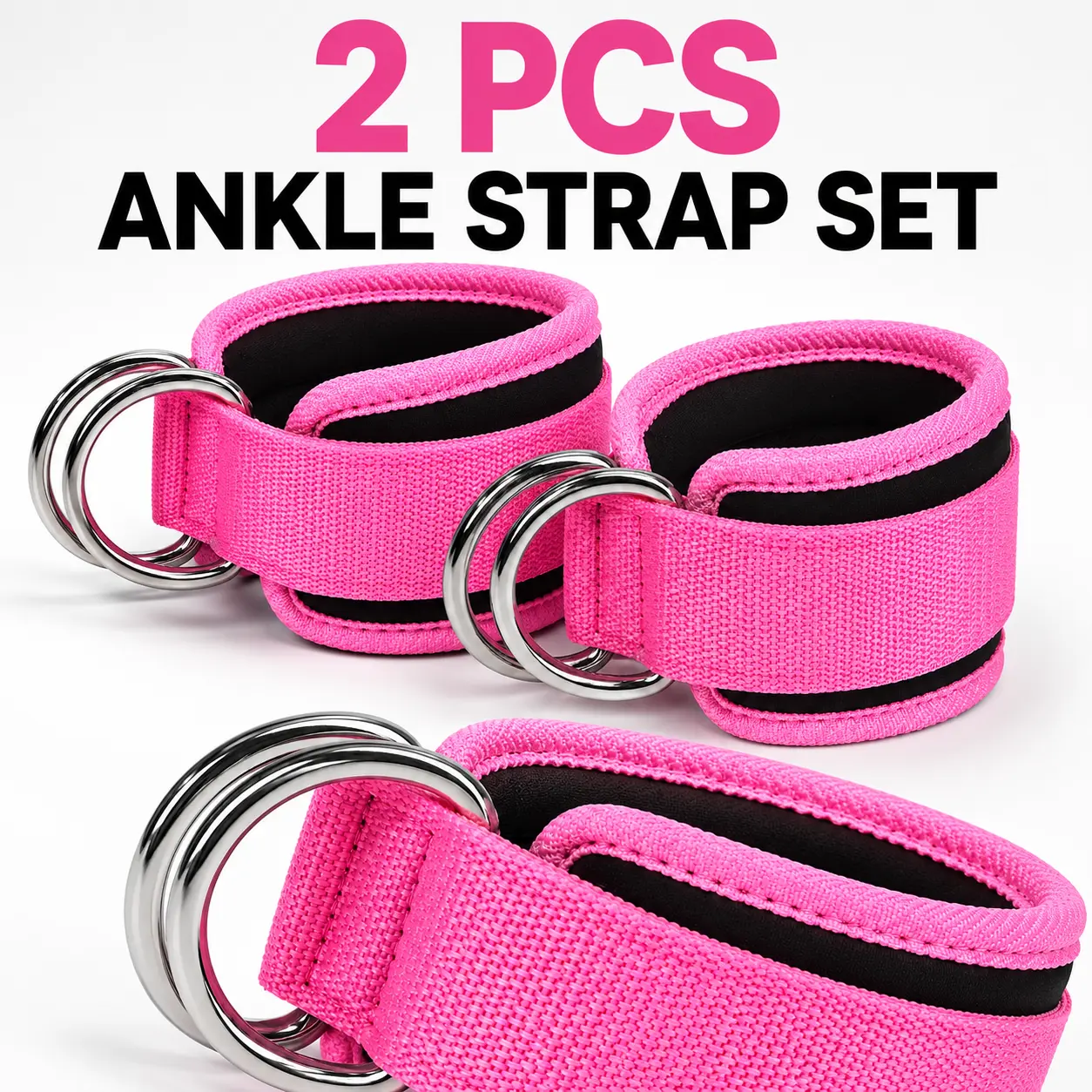 Unisex 2026 Extended Edition 2-Count Gym Ankle Straps - 82g per Strap, 1 Size Fits Most, Muscle Targeting Protective Fitness Accessories for Home Gyms, Cable Machine Workouts