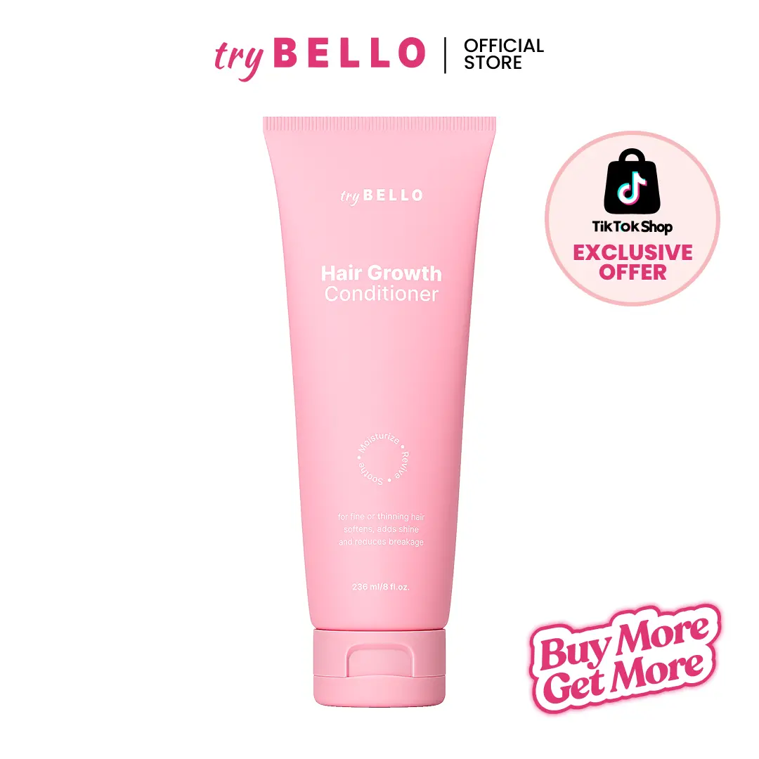 TryBello Hair Growth Conditioner - Hydrating & Strengthening Formula for Healthier Fuller Hair with Lightweight Shampoo Cleansing - Sulfate-Free Vegan