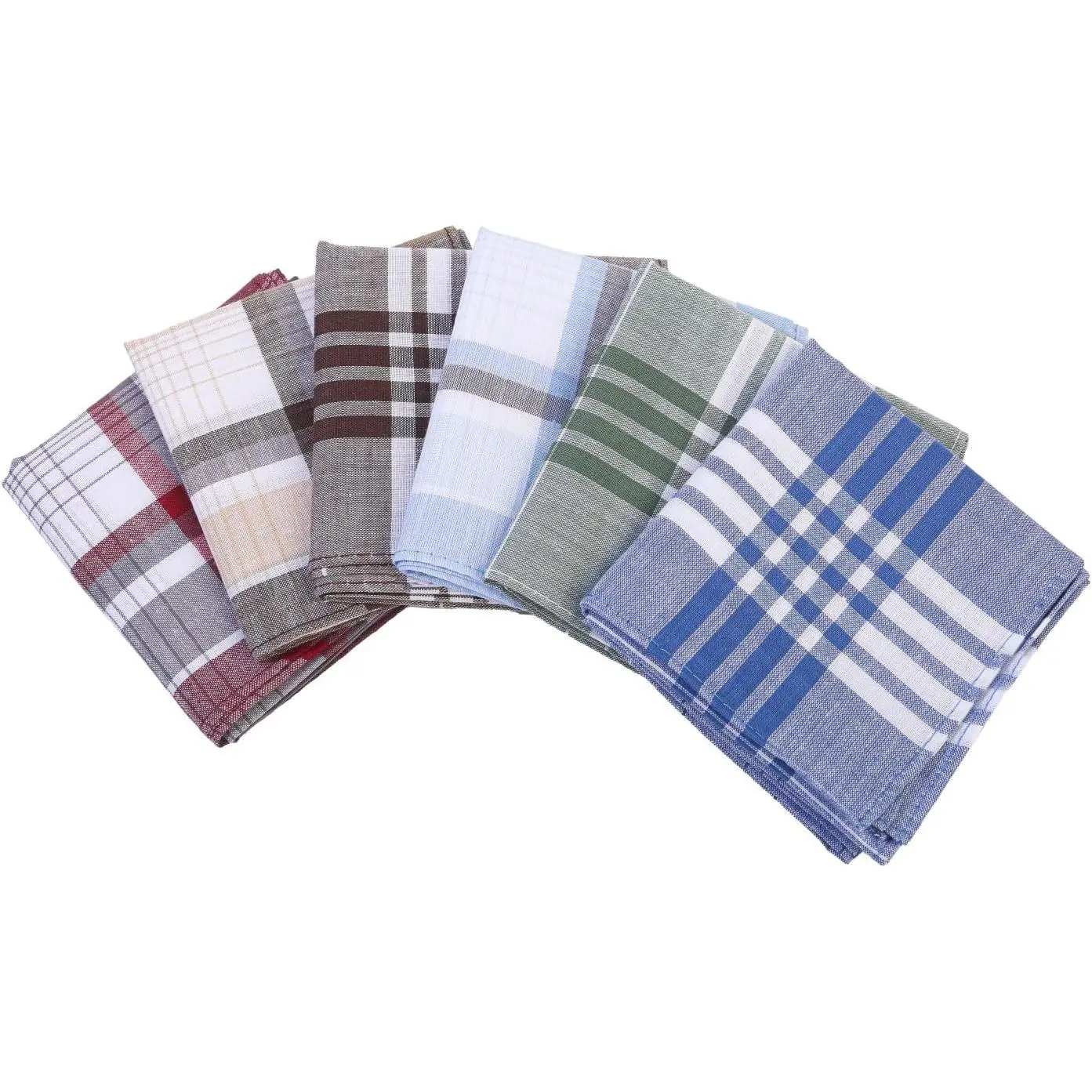 Men's Cotton Handkerchief 6 Pack Soft Breathable Pocket Hankies for Daily Use