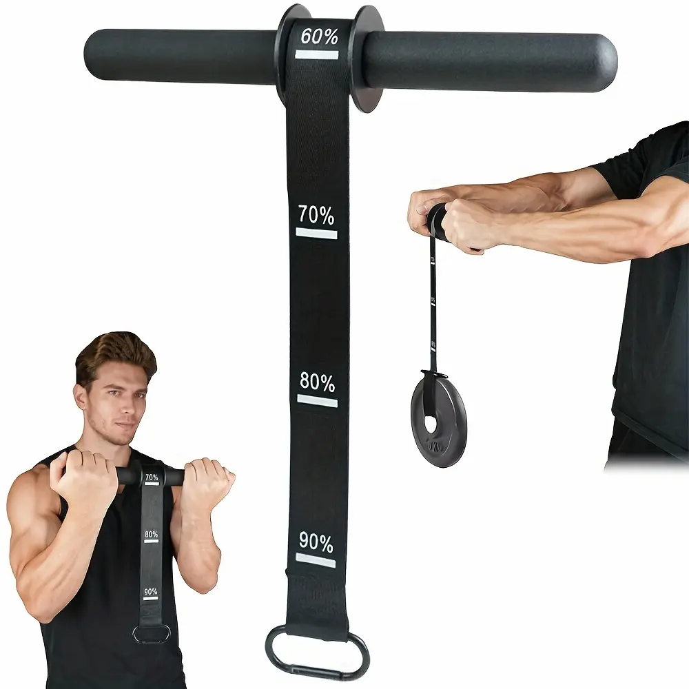 1pc Iron Wrist And Forearm Strengthener, Muscle Training Bar, Power Training Equipment, Black, Universal Fit, No Power Required, Fitness & Outdoor Sports Gear